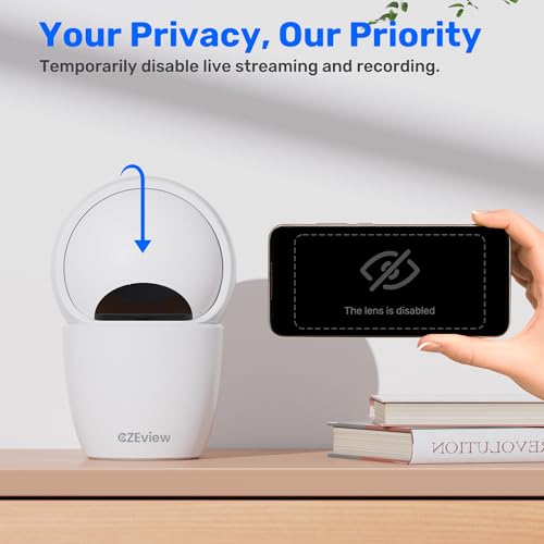 CZEview 3K 5MP Security Camera Indoor, 2.4/5Ghz WiFi Pet Camera Baby Monitor with Phone App, Remote Pan Tilt Zoom, Night Vision, Motion Detection, Auto Tracking, Two Way Talk