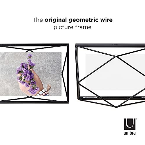 Umbra Prisma Picture Frame, 8x10 Metal Photo Display for Desk or Wall, 8" x 10", Black