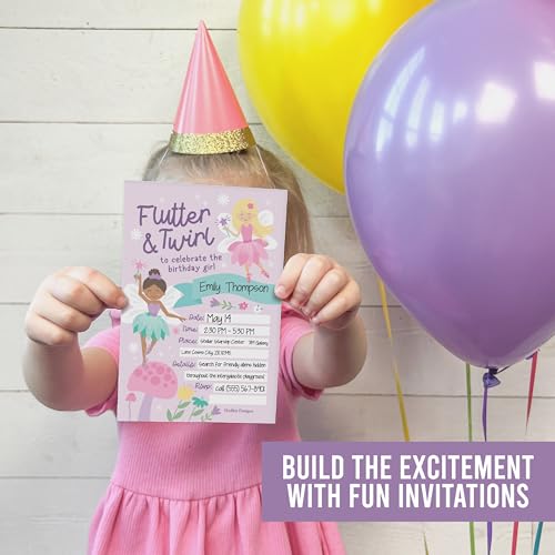 15 Fairy Garden Birthday Invitations Girl - Fairy Birthday Party Invitations For Girl, Enchanted Forest Invitations For Birthday Party Invitation Girl, Invitation Cards, Kids Birthday Invitations Girl