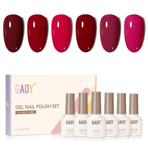 GAOY Pastel Gel Nail Polish Set of 6 Colors Pink Green Blue Gel Polish Kit for Salon Gel Manicure and Nail Art DIY at Home, Gift for Women