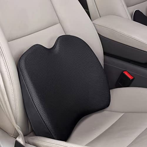 Super Snug Lumbar Support Pillow for Car, 100% Memory Foam Lumbar Pillow with Breathable Removable Cover, Ergonomic Design - Back Pillow Lumbar Support Pillow for Car Seat/Back Pain Relief(Black, Sam)