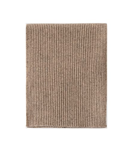 Lallier Cashmere Wool Scarf, Ultra Soft Classic Ribbed Solid Color Winter Scarf for Men and Women with Gift Box, Camel