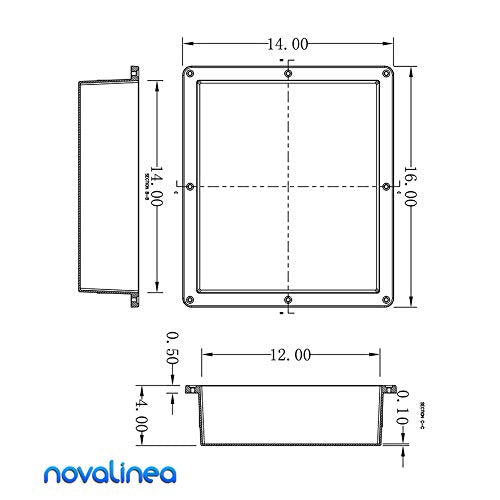 Novalinea 16" x 14" Single Shelf Recessed Shower Niche with Mounting Screws Included, Mounts Flush with 1/2" Backerboard, Ready to Tile, Easy to Install and Waterproof