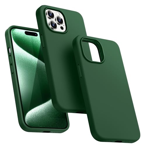 Dssairo for iPhone 15 Pro Case,Liquid Silicone Slim Shockproof Protective iPhone 15 Pro 6.1 inch Phone Case [Microfiber Lining] (Alpine Green)…