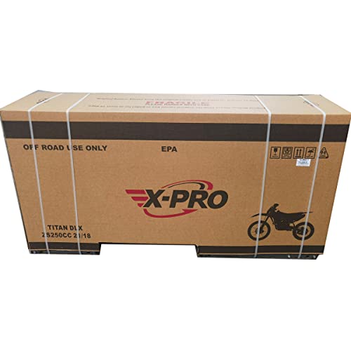 X-PRO Titan DLX 250cc Gas Dirt Bike Pit Bike Adult Bike,Big 21"/18" Wheels, Zongshen Engine! (Black)