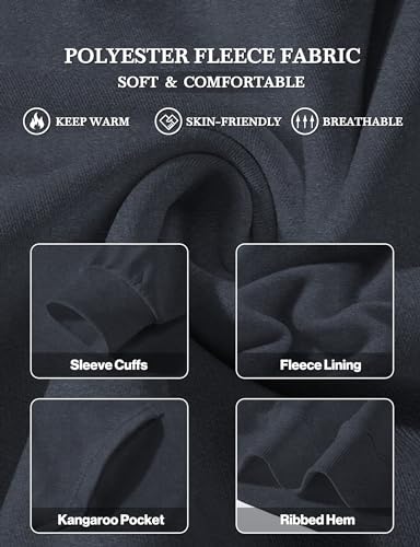CRFANSHIRT Casual Unisex Hoodies Sweatshirt for Men Women, Comfortable Lightweight Fleece Adult Pullover with Pockets DarkGrey M