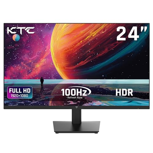 KTC 24.5'' Gaming Monitor 180Hz FHD,Fast IPS 1080P 1 ms, 128% sRGB HDR10,Freesync HDMI x 2 /DP x 1 VESA Tilt Adjustable Xbox PS5 Switch (HDMI Cable Included)