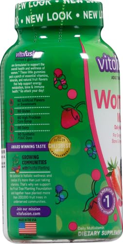 Vitafusion Womens Multivitamin Gummies, Berry Flavored Daily Vitamins for Women With Vitamins A, C, D, E, B-6 and B-12, America’s Number 1 Gummy Vitamin Brand, 75 Days Supply, 150 Count