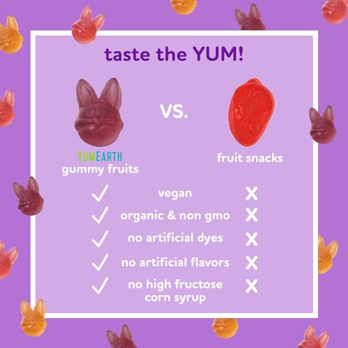 YumEarth Spring Candy Organic Gummy Fruits, 4 Ounce - Spring Fruit Flavors - Allergy Friendly, Gluten Free, Non-GMO, Vegan, No Artificial Flavors or Dyes