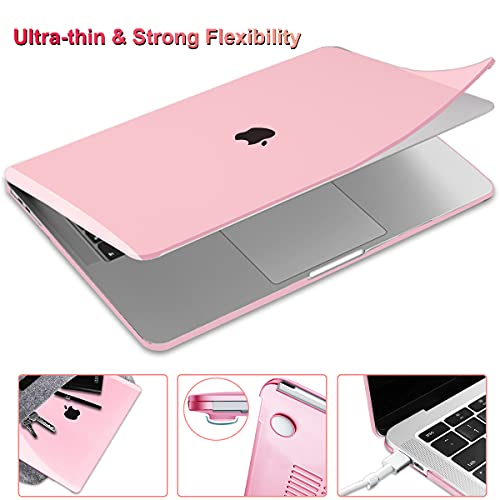 LCMOCICO for 2022 Macbook Pro 13 inch Case M2 2021 2020 Release M1 A2338 A2289 A2251 Touch Bar & Touch ID, Glitter Transparent Hard Shell Case Keyboard Skin Screen Protector Webcam Cover Brush