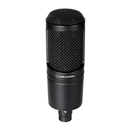 Audio-Technica ATH-M40x Professional Monitor Headphones, Black & Audio-Technica AT2020 Cardioid Condenser Microphone, Black, Ideal for Project/Home Studio Applications