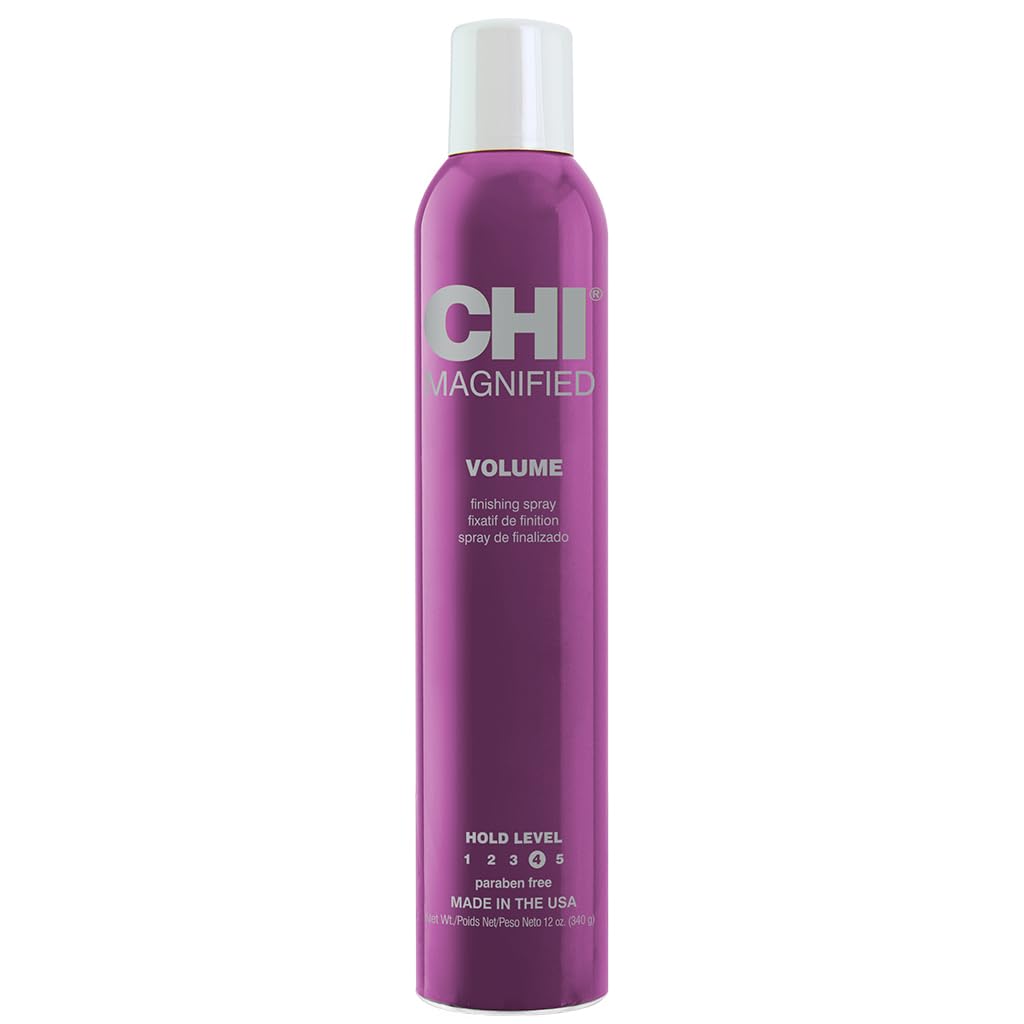 CHI Magnified Volume Finishing Hair Spray, Boosts Volume & Body For Maximum Fullness, Builds Resilience & Strength & Adds Shine, 12 Oz