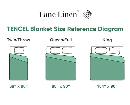 LANE LINEN Cooling Blanket for Hot Sleepers Twin Size - Lightweight Summer Blanket with Rayon Derived from Eucalyptus - Soft, Cool & Breathable - Cold Blankets for Night Sweats - 88"x88", Windowpane