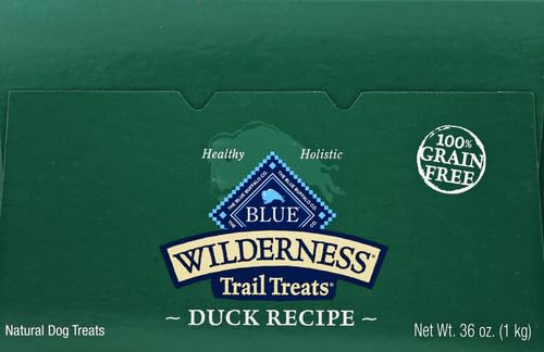 Blue Buffalo Wilderness Trail Treats High Protein Grain Free Crunchy Dog Treats Biscuits, Duck Recipe, 36-oz box