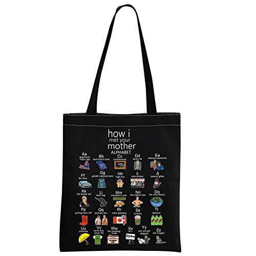 MNIGIU HIMYM Inspired Gift HIMYM Tote Bag HIMYM Fans Gift HIMYM Tv Series HIMYM Merchandise (Black)