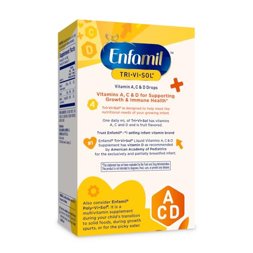 Enfamil Tri-Vi-Sol Infant Multivitamin Drops, Supports Growth & Immune Health for Babies, 50mL Bottle