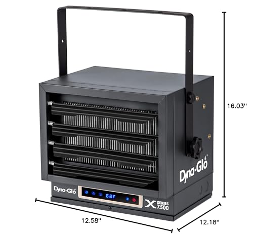 Dyna-Glo WiFi Bluetooth 7,500W Electric Garage Heater,Black, Large
