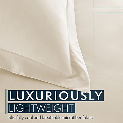 HC Collection Duvet Cover - White King Size Duvet Cover - 3 Piece Soft Breathable Microfiber Duvet Cover Set with Zipper Closure & 2 Pillow Shams