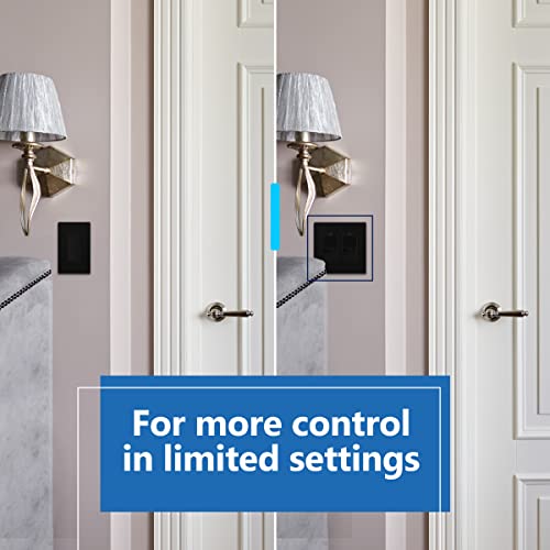 LIDER Matte Finish Lighted Triple Switch with Screwless Wall Plate, Combination Frameless Decorator Switch with Locator Light, Ground Terminal Single Pole, 15A 120V, UL Listed, White, 2 Pack