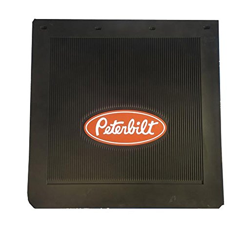 Peterbilt Motors 24" x 24" Heavy Duty 1/4" Thick Rubber Black Semi Truck Mud Flaps-Pair