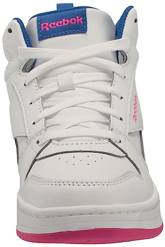 Reebok Girls Royal Prime Mid 2.0 Sneaker, White/Electric Cobalt/Laser Pink, 11 Little Kid