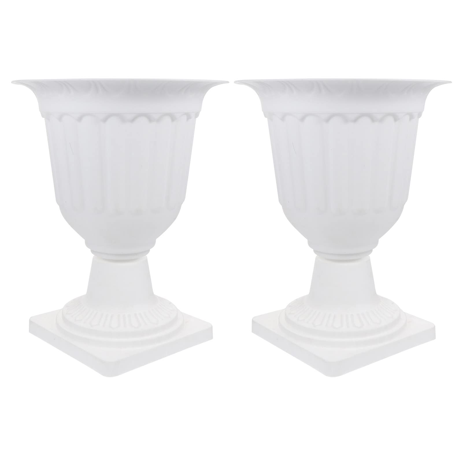 Vaguelly 2pcs Urn Flower Pots Tall Planter White Grecian Urn Planter Decorative Urn Planter Traditional Front Porch Garden Flowerpots