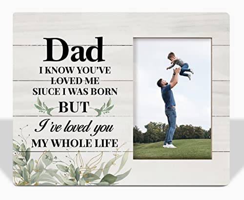 HALUOSI To Dad Gifts Picture Frame, I Know You've Loved me Since I was Born, but I've Loved You My Whole Life, Tabletop Picture Frame Plaque Gift, Thank You Wedding Gift for Dad, Father's Day Gift