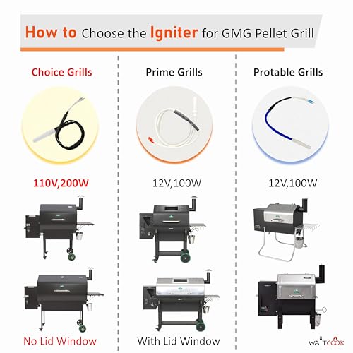 WAITCOOK 12V Prime Hot Rod Igniter for Green Mountain Daniel Boone Prime and Jim Bowie Prime Model, Ledge and Peak Pellet Grill Prime 12 Volt Ignitor Replacement Parts