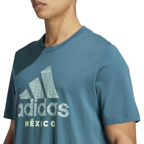 adidas Men's Mexico Alphaskin Graphic T-Shirt, Hazy Green, X-Small