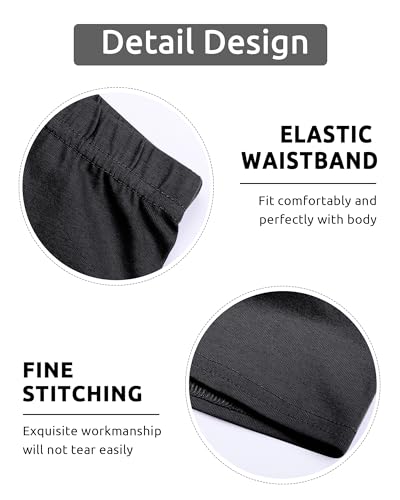 KEREDA 4 Pack Bike Shorts Girls Dance Shorts Safety and Breathable Cartwheel Underdress for Toddler Kids Black Grey 7-8Y