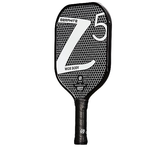 ONIX Graphite Z5 Pickleball Paddle (Graphite Carbon Fiber Face with Rough Texture Surface, Cushion Comfort Grip and Nomex Honeycomb Core for Touch, Control, and Power),White