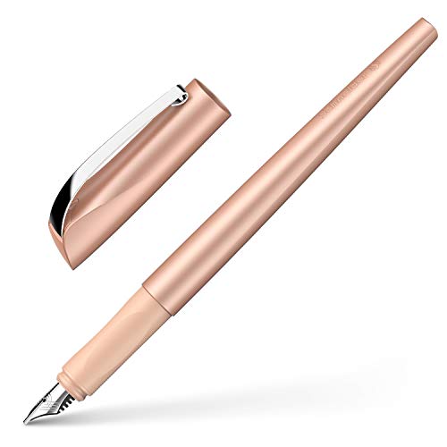 Schneider Callissima Calligraphy Fountain Pen, 1.5 mm, Refillable, Metallic Apricot Barrel, Apricot Ink Cartridge (163806)