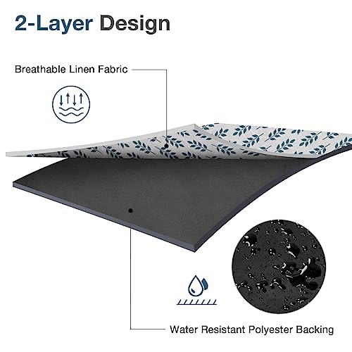 WILLOW WEAVE Picnic Blankets Washable | Beach Mat Sand Free Waterproof | Camping Blankets | Emergency Blankets | Picnic Baskets Accessories with Waterproof Backing and Shoulder Strap - BlueLeaf