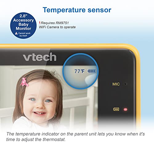 VTech RM2701 2.8" Accessory Baby Monitor Viewer (Requires RM9751 WiFi Camera to operate) Remote Monitoring, Night Light, Soothing Sounds & Lullabies, Two-way Intercom, Temperature Sensor, Night Vision