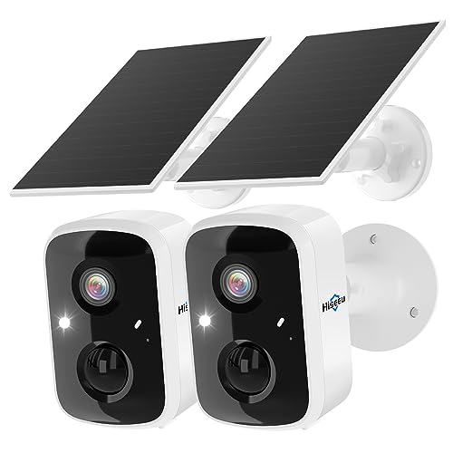 Hiseeu Solar Security Cameras Wireless Outdoor, Battery Powered 3K 4MP Surveillance Indoor WiFi Smart Cameras for Home Security Outside, Motion Detection, Waterproof, Color Night Vision, 2-Way Audio