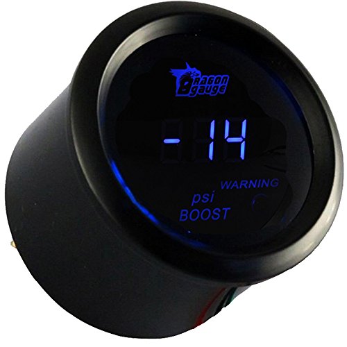 ESUPPORT Car 2" 52mm Digital Turbo Boost Gauge PSI Blue LED Universal Meter Kit