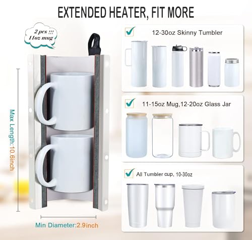 Upgraded 8 in 1 Heat Press Machine 12x15 Inch Heat Transfer Machine w/Tumbler Press 360-Degree Swing Away Multifunction Digital Sublimation Heat Press for T Shirt Mug Hat Plate for Commercial Home