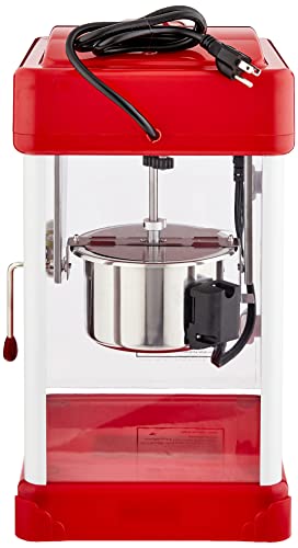 Pop Pup Popcorn Machine - 2.5oz Popper with Stainless-Steel Kettle, Serving Tray, Warming Light and Accessories by Great Northern Popcorn (Red)