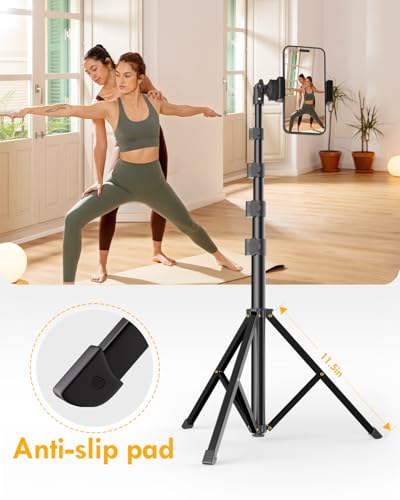 EMART 62’’ Tripod for iphone, Adjustable Cell Phone Travel Tripod Stand with Remote for Video Recording, Smartphone Selfie Stand for Camera Ring Light Filming