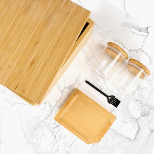 Viking Factory Premium Large Bamboo Box Tray Set Handmade Storage Box-Includes Reversible Tray Home Decorative Box(Bamboo)