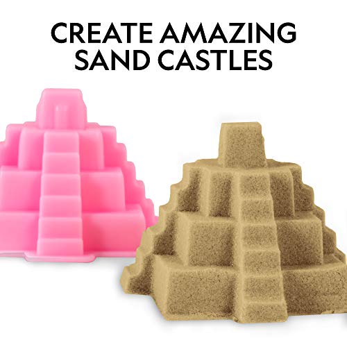 NATIONAL GEOGRAPHIC 6 Lb. Play Sand Combo Pack - 2 Lbs. Each of Blue, Purple and Natural Sand with Castle Molds - A Fun No Mess Sensory Activity, Kids Fake Sand Play Set (Amazon Exclusive)