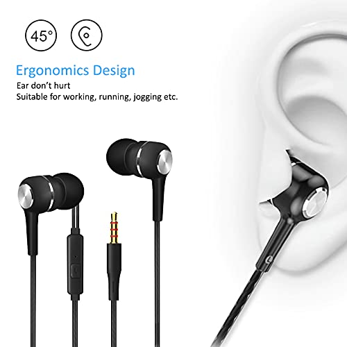 Kamon 5 Pack Earbuds Headphones with Remote & Mic, Earphones Wired Stereo in-Ear Bass for iPhone, Android, Smartphones, iPod, iPad, MP3, Fits All 3.5mm Interface (K2)