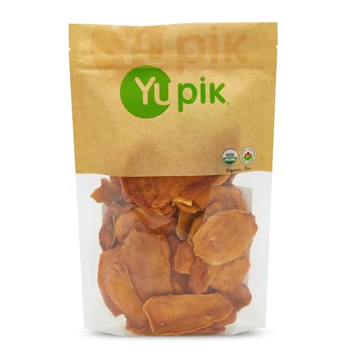 Yupik Organic Sliced Mango, 1 lb, Non-GMO, Vegan, Gluten-Free, Kosher, Tropical Dried Fruits, Thin Mango Slices, No Sugar Added, Sulphite-Free, Healthy Snacks, Tasty Topping