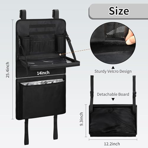 Makeup Chair Side Organizer Bag, Directors Chair Side Storage Bag, Large Capacity Makeup Artist Bag for Make Up Chair, Professional Makeup Artist Chair Armrest Bag with Waterproof Detachable Board