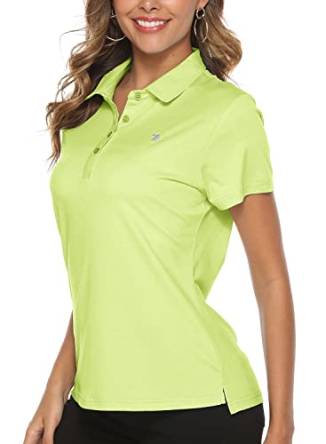 Gopune Women's Dry Fit Golf Polo Shirts 4-Button Golf Polo's in 15 Colors XS-3XL Shirt Orange,S