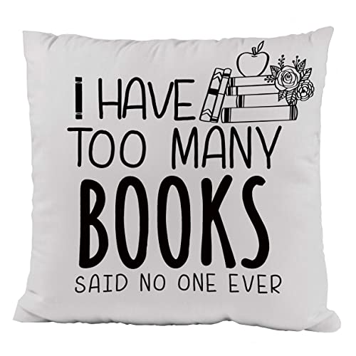 ZNGFON Just One More Chapter Colorful Word Throw Pillow Covers 18x18 Inch Gift for Book Lover, Book Club Gifts, College Dormitory Decor, Bedroom Reading Book Club Decor
