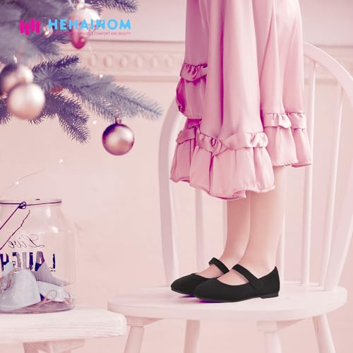 Hehainom Girls Dress Shoes Toddler Little Kid Rainestone Bow Flower Girl Shoes School Wedding Party Flats (Purple Sequin, 1 Little Kid)