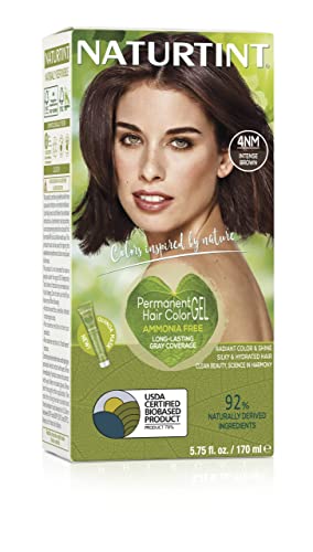 Naturtint Permanent Hair Color 4NM Intense Brown (Pack of 1), Ammonia Free, Vegan, Cruelty Free, up to 100% Gray Coverage, Long Lasting Results (Packaging may vary)