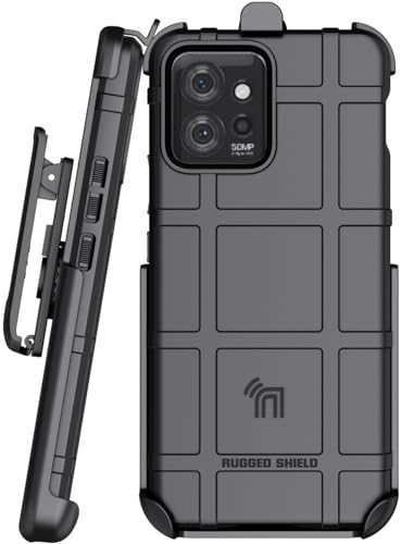 Nakedcellphone Holster Series for Motorola ThinkPhone Case, Special Ops Armor Rugged Shield Protective Cover and [Rotating Ratchet] Belt Clip - Black