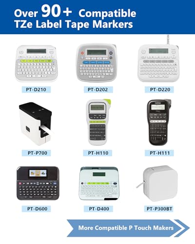 Labelwell 3-Pack TZe-111 Tape Replacement for Brother Label Maker Tape Clear 6mm 0.23 Inch Label Tape TZe111 TZ-111 Black on Clear Refills for Brother P Touch PT-H110 D220 D200 D210 H103W 1280 1290